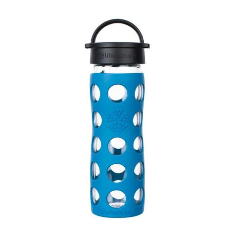 Glass Water Bottle with Silicone Sleeve and Classic Cap