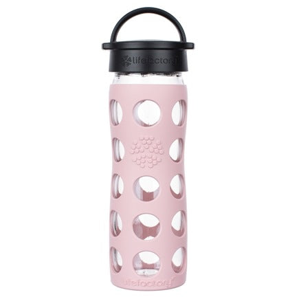 Glass Water Bottle with Silicone Sleeve and Classic Cap