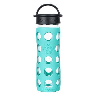 Glass Water Bottle with Silicone Sleeve and Classic Cap