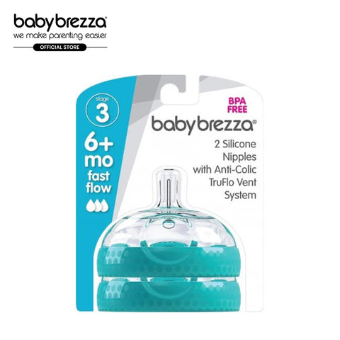 Stage 3 Replacement Baby Bottle Nipples with Anti-colic Truflo Vent System (2 Packs)