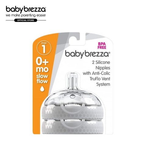 Stage 1 Replacement Baby Bottle Nipples with Anti-Colic Truflo Vent System (2 Packs)