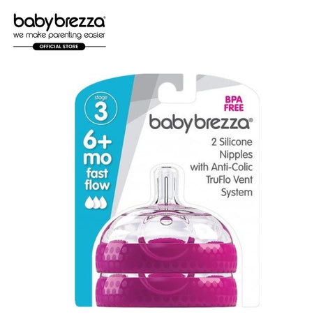 Stage 3 Replacement Baby Bottle Nipples with Anti-colic Truflo Vent System (2 Packs)