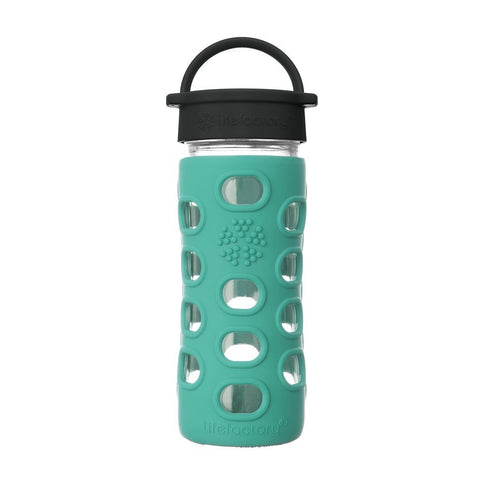 Glass Water Bottle with Silicone Sleeve and Classic Cap