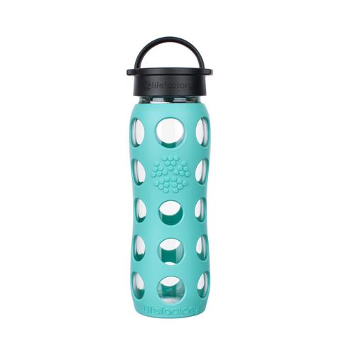 Glass Water Bottle with Silicone Sleeve and Classic Cap