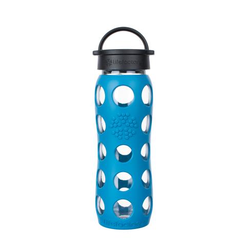 Glass Water Bottle with Silicone Sleeve and Classic Cap