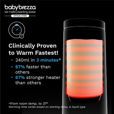Baby Brezza Superfast Portable Bottle Warmer - Rechargeable Travel Warmer for Formula and Breastmilk