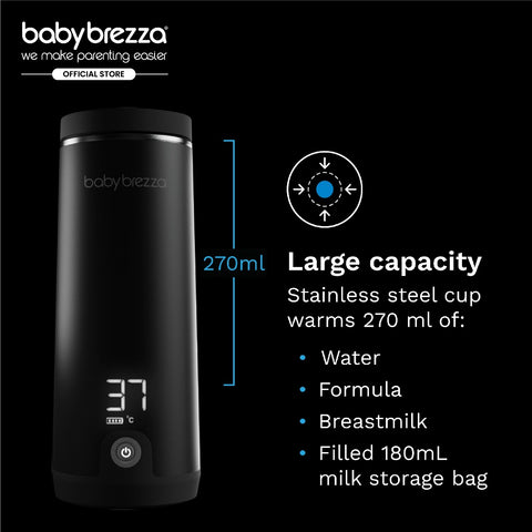Baby Brezza Superfast Portable Bottle Warmer - Rechargeable Travel Warmer for Formula and Breastmilk